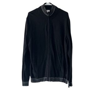 Calvin Klein Men's Black Zip-Up Sweater size XL